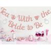 Tea With the Bride to Be Banner, Bridal Shower Decorations, Engagement Wedding Decorations, Let's Partea Bachelorette Party Supplies Rose Gold &