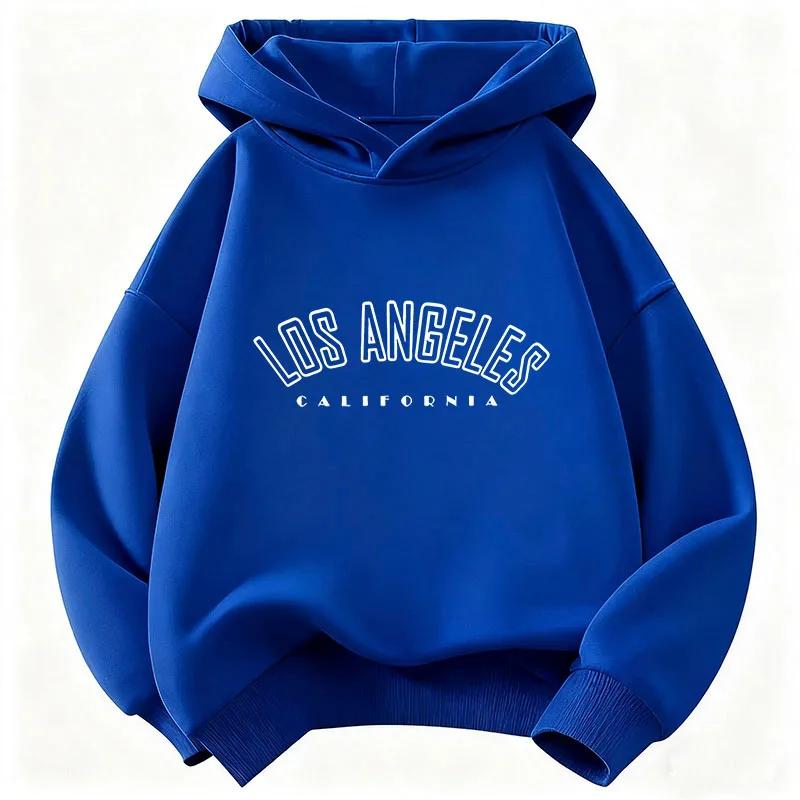 Herbst Kinder Freizeit Kapuzenpullover, modisches und trendiges Los Angeles Buchstabenprint bequemes und atmungsaktives Oberteil
