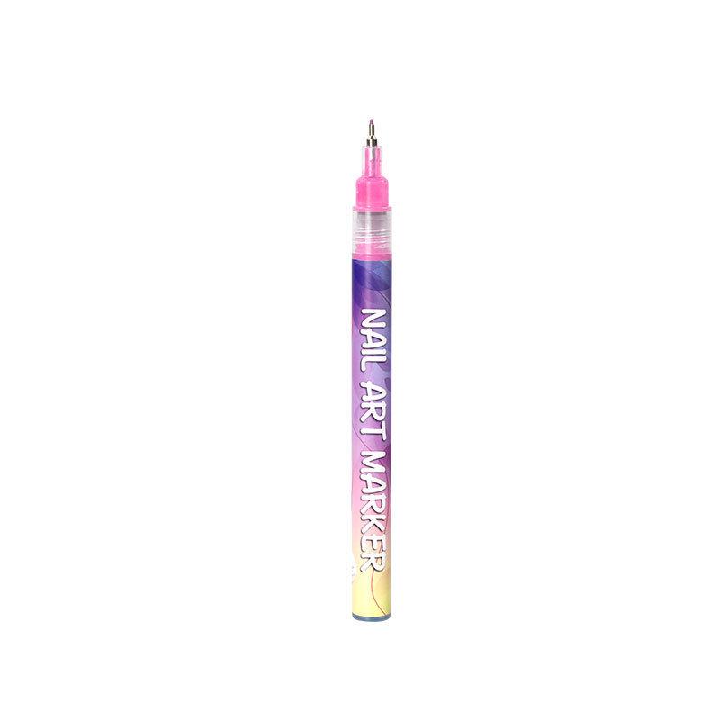12-Color Waterproof Nail Art Graffiti Pen 0.5mm Quick-Drying Nail Painting Marker