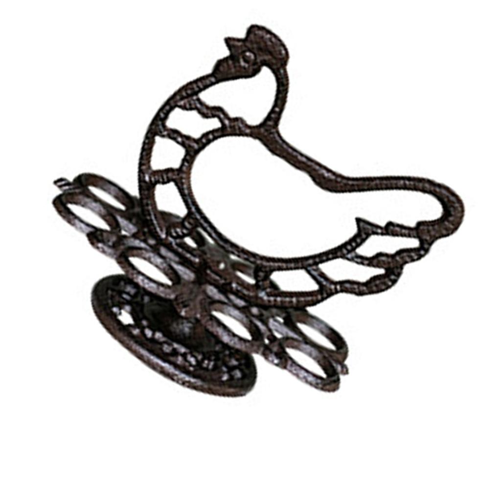 Decorsative Rooster Cast Iron Eggs Stand Display Holder For Kitchens Retro Farmhouses Style Decors Easy Maintenances
