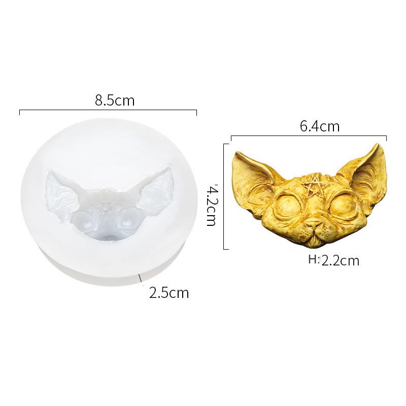 

Devil Cat Resin Mold Skull Halloween Kitten Silicone Fondant Crafts Tool Jewelry Casting Supplies Pendant Cake Topper Decorating