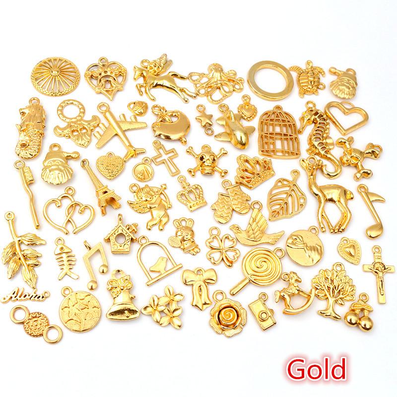 30pcs Mixed Styles Animal Heart Leaf Flower Crown Charms Pendants DIY Jewelry Findings for Necklace Bracelet Making Accessories