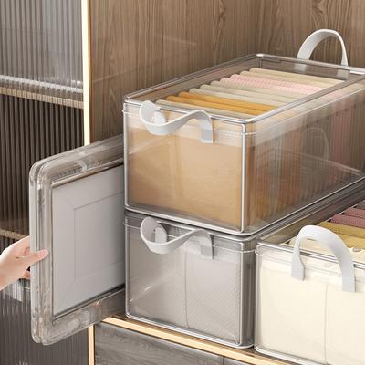 Home Closet Kleidung Organizer Unterwäsche Hosen Socken Transparent Lagerung Box Große-Kapazität Kleidung Layered Finishing Box