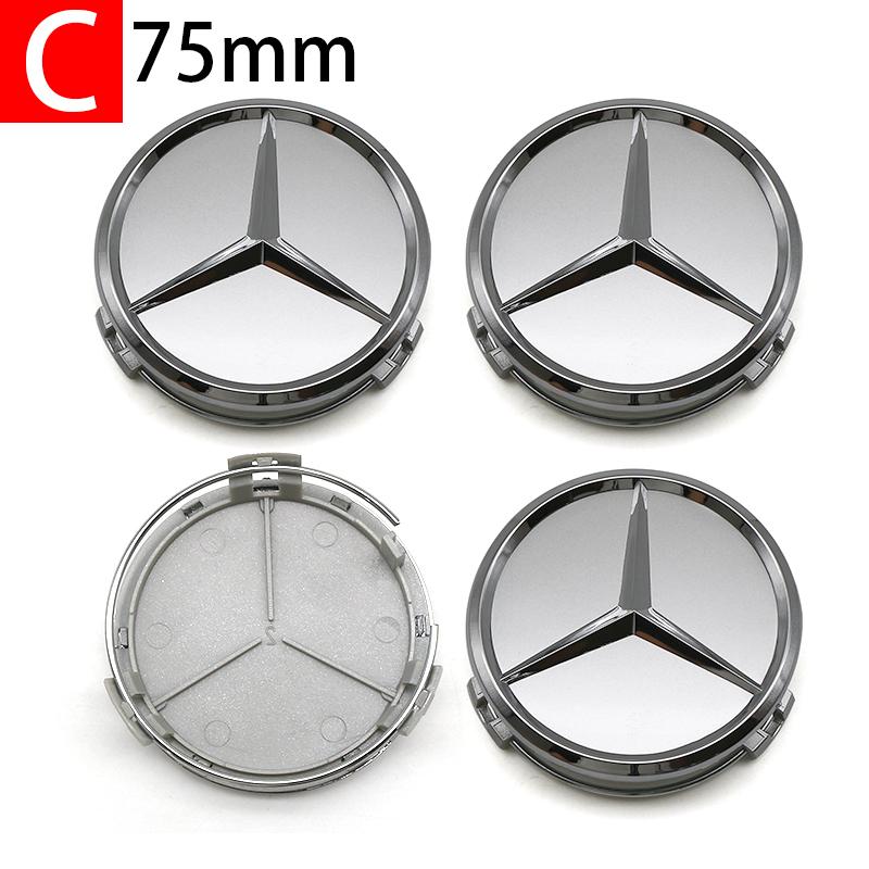 ABS Car Wheel Center Hub Caps 4PCS 56MM 60mm 75MM For Mercedes Benz AMG W203 W206 W220 W205 W211 GLA GLC Emblem Tire Rim CoversA