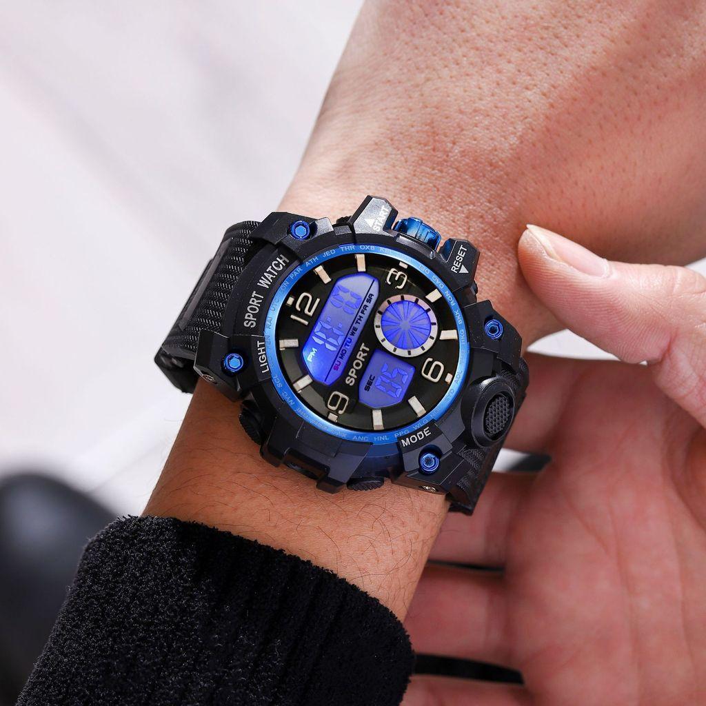 Mens Multifunction Outdoor Tactical Waterproof Watch With Night Glow For Teens And Students