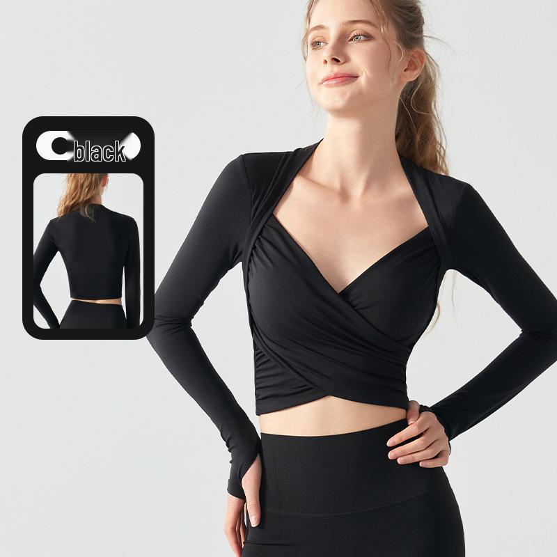 Women s Autumn Winter Long Sleeve Yoga Top with Fixed Cup for Pilates and Fitness XL