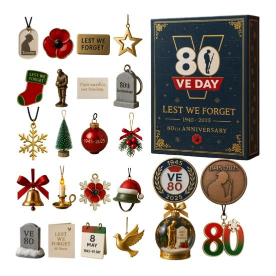 Tommy 80th Anniversary Advent Calendar 24-Day Countdown Box Multifunctional Holiday Decoration for Excitement Daily Entertainment