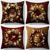4PCS Tree Snowflake Christmas Pillow Covers Reindeer Xmas Pillowslip  Bed Decoration