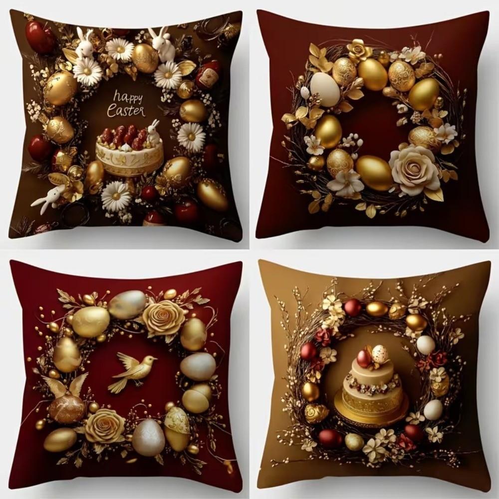 4PCS Tree Snowflake Christmas Pillow Covers Reindeer Xmas Pillowslip Bed Decoration