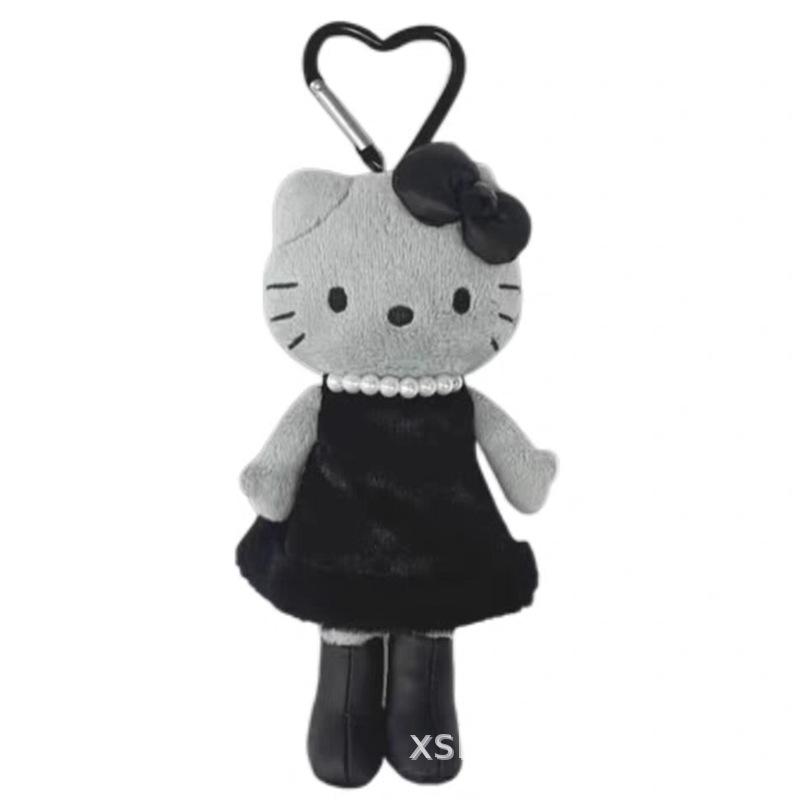 Cute Leopard Print Leather Keychain: Heart Buckle, Long Legged Cat Plush Charm