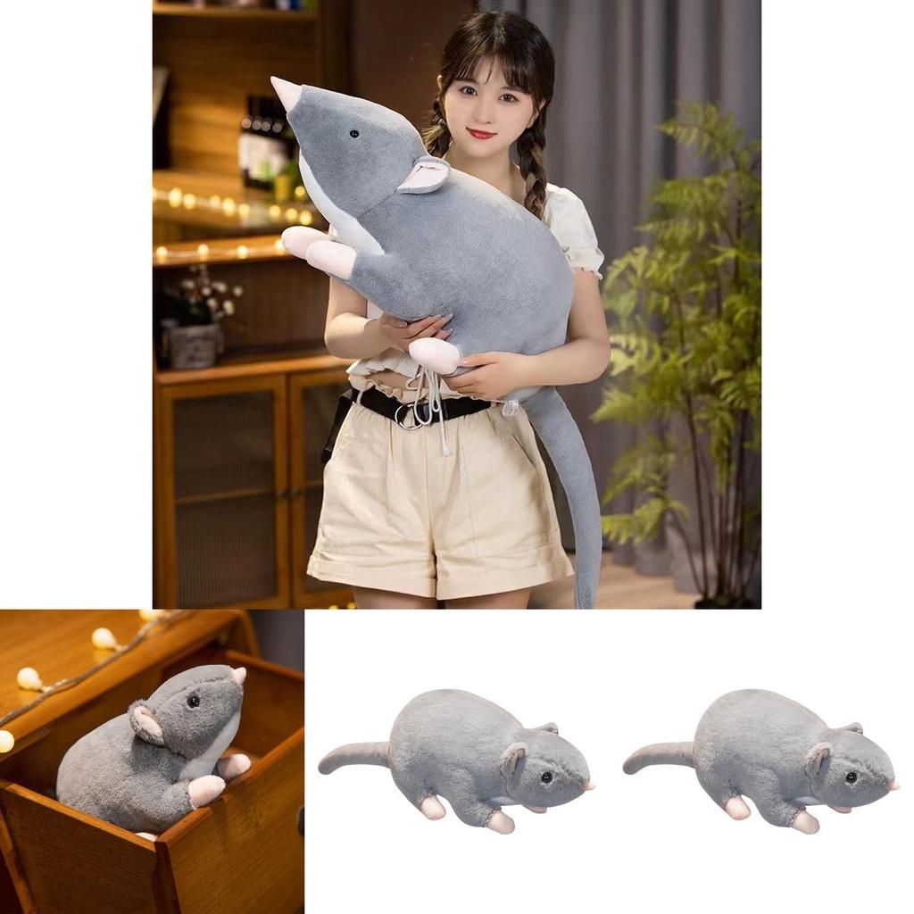 Niedliches Graue Maus Plüschtier Realistische Tierdekoration für Zuhause 32cm Höhe