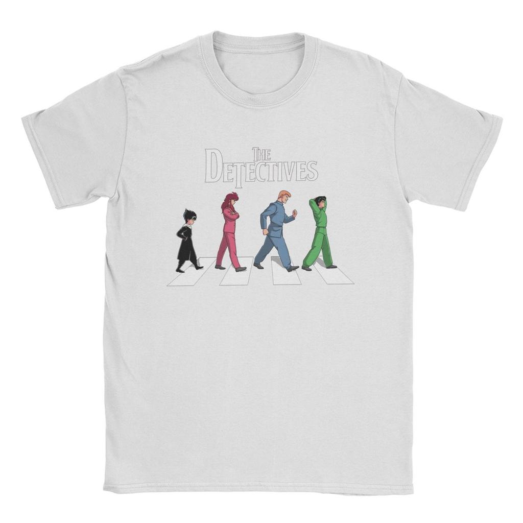 Lustige The Detectives YuYu Hakusho T-Shirts Herren Rundhals 100% Baumwolle T-Shirts Anime Kurzarm T-Shirts Bedruckte Kleidung