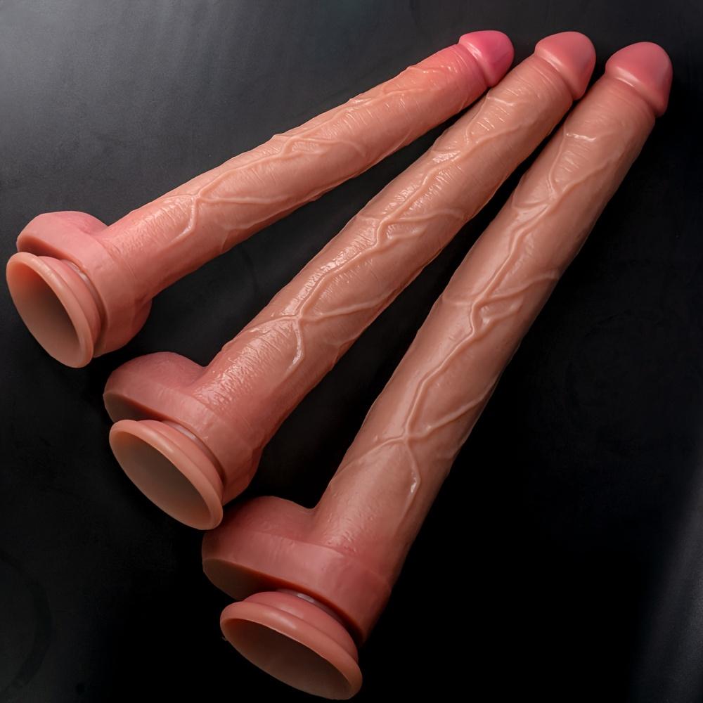 Lifelike Beige Dildo – Thick & Long Liquid Silicone, Super Soft Realistic Texture, Manual Adult Toy for Women, Men & Couples