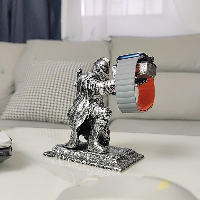 Black Warrior Charging Stand for Samsung, Apple, Huawei & Apple Watch