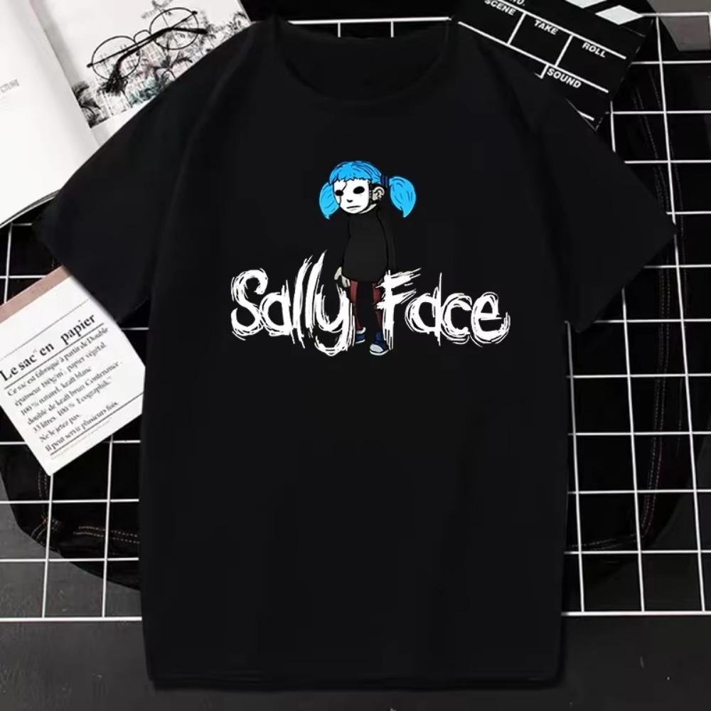 Sally Face TShirt  Horror Game Print T Shirt Kawaii Harajuku Anime Clothes Women Men Fashion Casual Tee Hiphop Gothic Streetwear