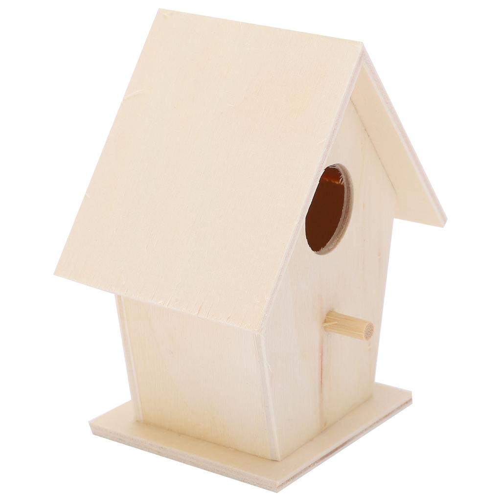 Hanging Bird House Wooden DIY Bird Feeder Houses for Decorations Indoors GardensSingle Layer No. 3