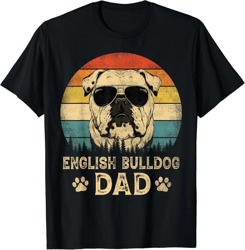 Vintage English Bulldog Dad Dog Lovers Father's Day Tee Gift Unisex T-Shirt