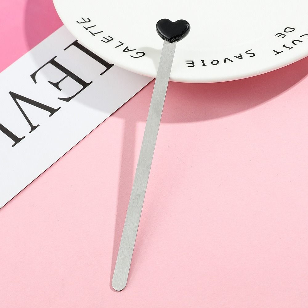 Exquisite Stainless Steel Metal Bookmark Painted Heart Shape Book Page Marker Reading Book Clip Book Lovers