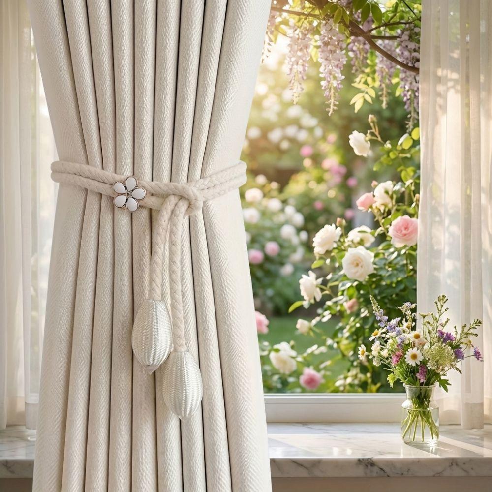 Minimalist Curtain Buckles Hanging Cords Curtain Straps Modern Flower Curtain Tiebacks  Bedroom