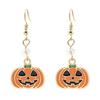 Dripping Oil Pumpkin Pendants Earrings Orange Pumpkin Head Pendant  Festival Party Gifts