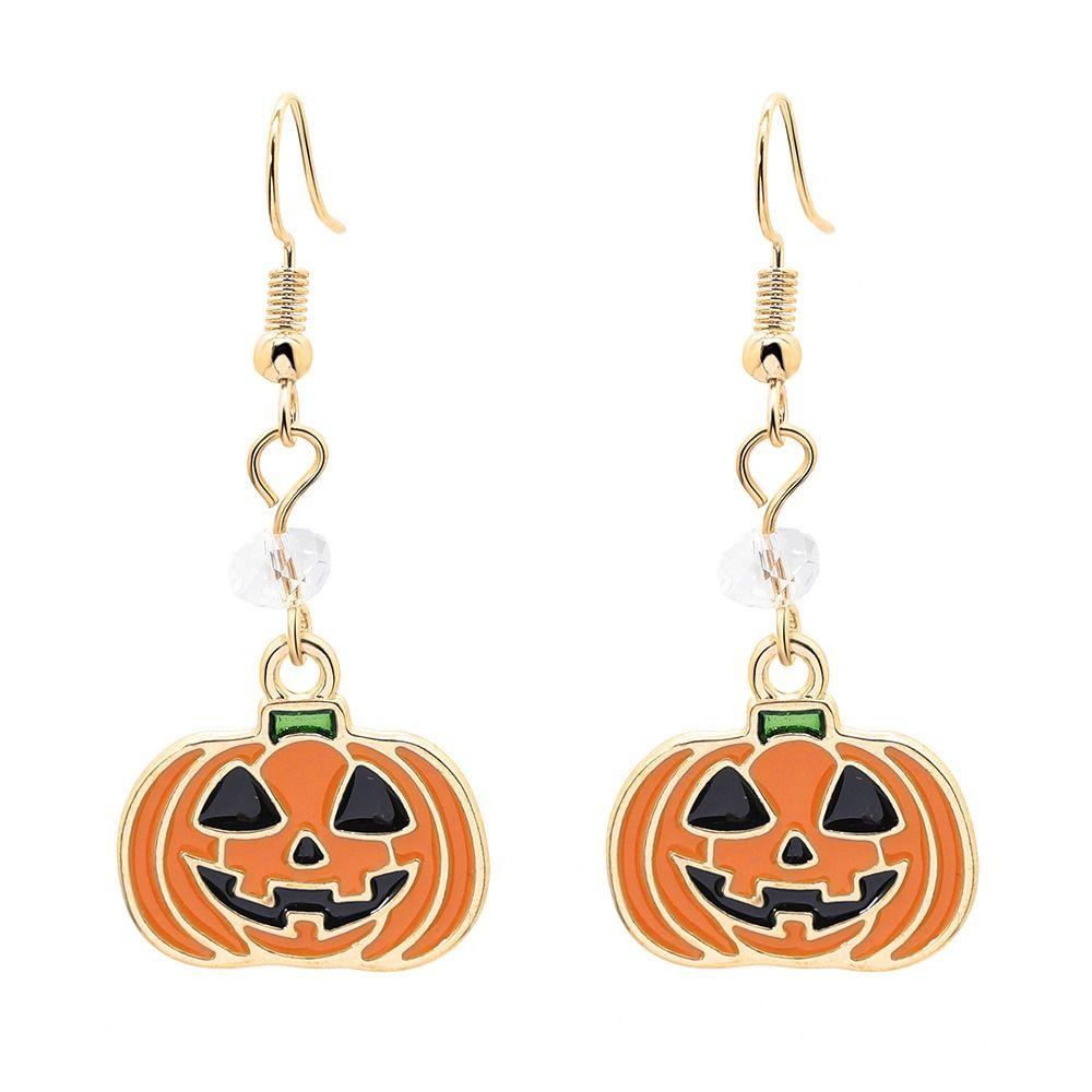 Dripping Oil Pumpkin Pendants Earrings Orange Pumpkin Head Pendant  Festival Party Gifts