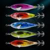 5Pcs 8cm Luminous Squid Jig Hook Fishing Lure Wood Shrimp Cuttlefish Hard Bait Artificial Fake Octopus Lures for Night Fishing