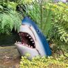 Yousheng Simulation Half Shark Garden Statue Realistic Crocodile Resin Figurine Animal Sculpture Indoor Outdoor Home Office Desktop Decoration