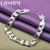 Pulsera de cadena lateral de 12 mm de plata esterlina 925 de CHSHINE para mujeres y hombres, joyería exquisita de moda para fiestas de bodas