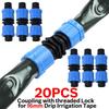 16mm 5/8" Drip Irrigation Tape Shut-Off Valve End Plug Connector Thread Lock Garden Watering System Greenyhouse to PVC Hard Pipe