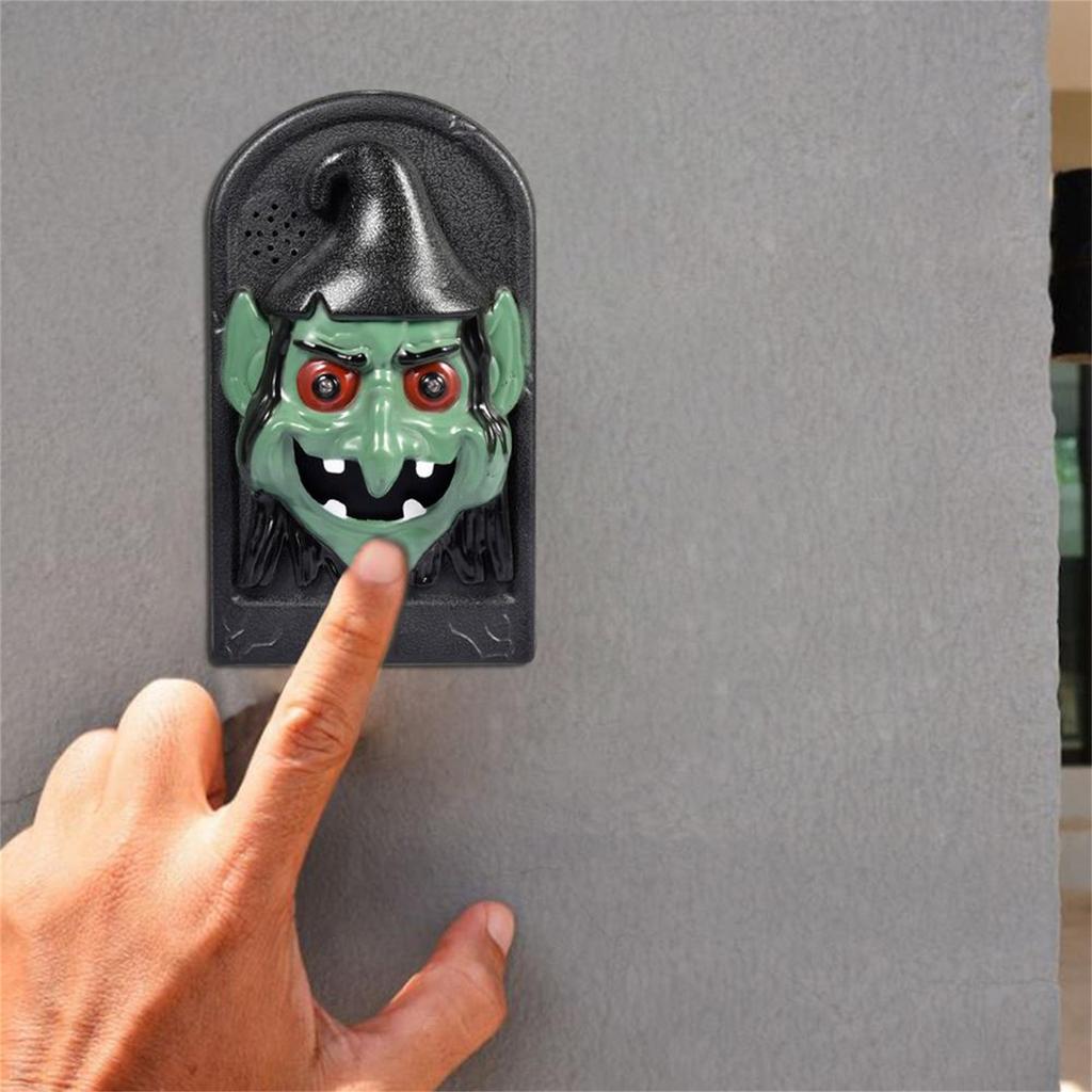 (H0825)Halloween Doorbell Glowing Sounding Horror Props Electric Toy