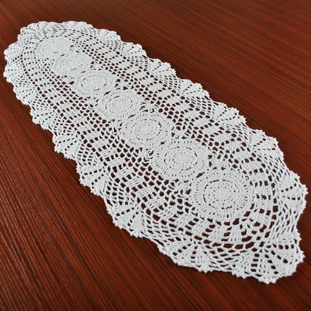 Cotton Table Runner Floral Oval 30x80cm Dining Table