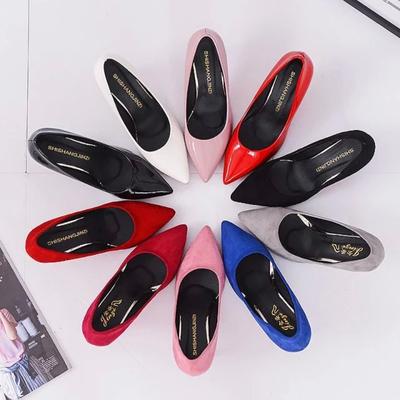 Pompes pour femmes grande taille à bout pointu en cuir verni à talons hauts, chaussures de ville peu profondes, chaussures de mariage blanches, talons fins rouges