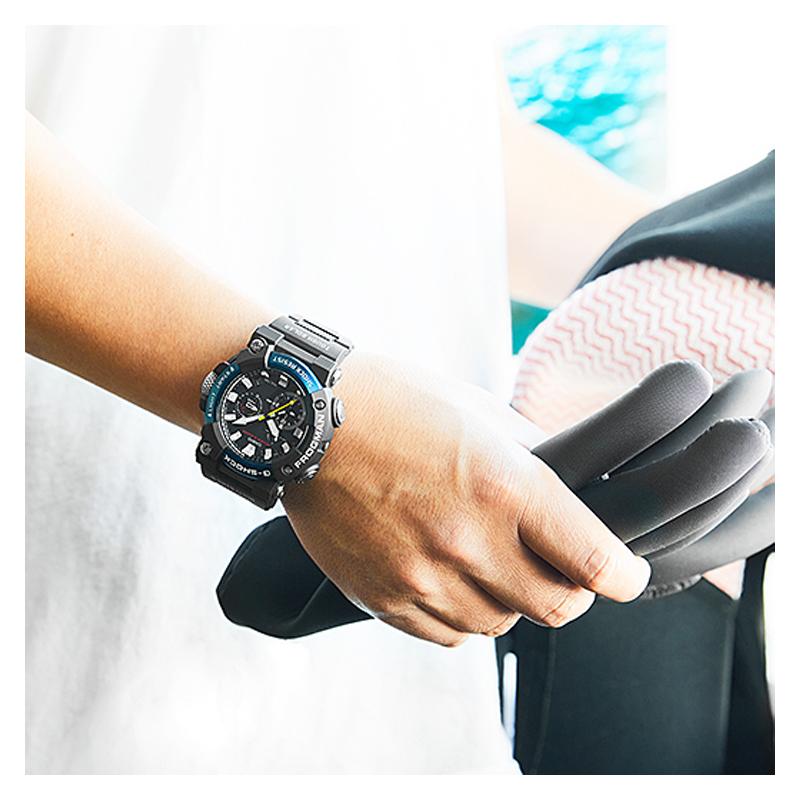 Casio Seria MASTER OF G-SEA Master of G FROGMAN Seria Marină Rezistent la Apă 200m Mișcare cu Cuarț Curea din Rășină Ceas Japonez și Coreean GWF-A1000C-1APR