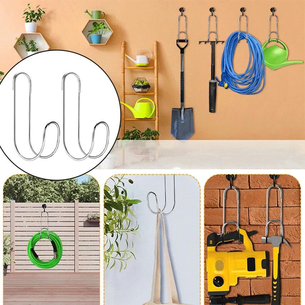 Hose Storage Solution Stainless Steel Hanger Indoor Organization Rust Resistant Design Weatherproof Materials Easy Installation