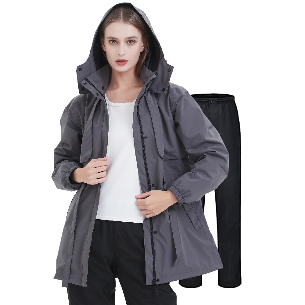 Top and Bottom Cold Waterproof Rain Stretch Mountain Outdoor [TopKylin] Women's Rainwear, Raincoat, Set, Protection, Wear, Gear, Raincoat,