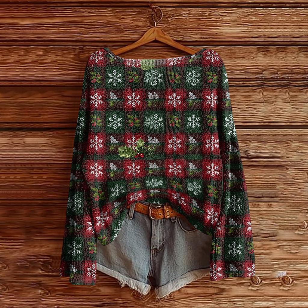 Women's Round Neck Lightweight Sweater Casual Long Sleeve Knit Pullover