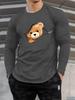 Trendy Zipper Bear Graphic T Shirts For Men Fashion Streetwear 3D Printed Long Sleeve Tshirts Loose Harajuku Hip Hop Tees Tops