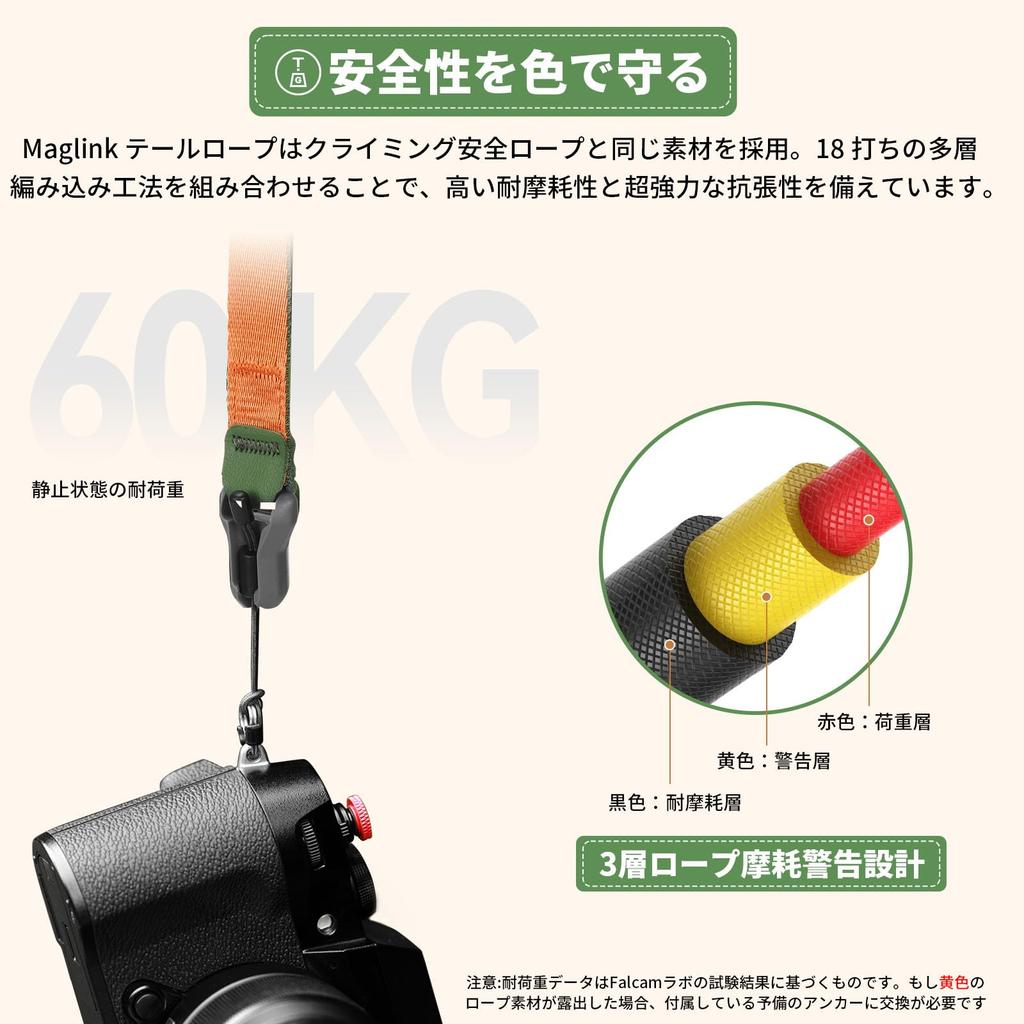 Falcam Wrist Camera Strap Hand Strap Magnetic Maglink Anchor Compatible Magnetic Quick Buckle Strap Adjustable Length Safety Durability Nylon Genuine