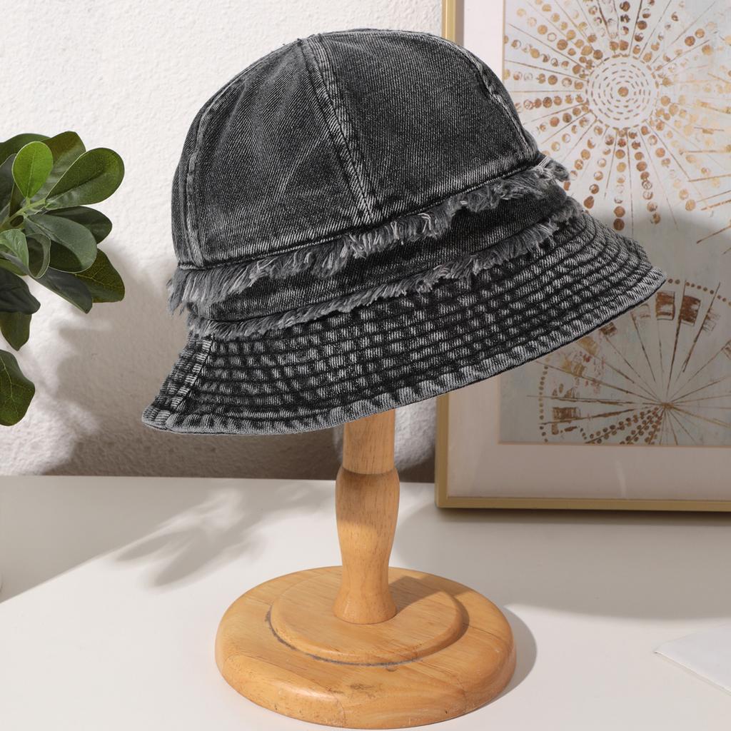 Retro Aged Washed Frilled Fisherman's Hat, Korean-style Casual and Versatile Dome Sun Hat, Suitable for Outdoor Trendy Matching