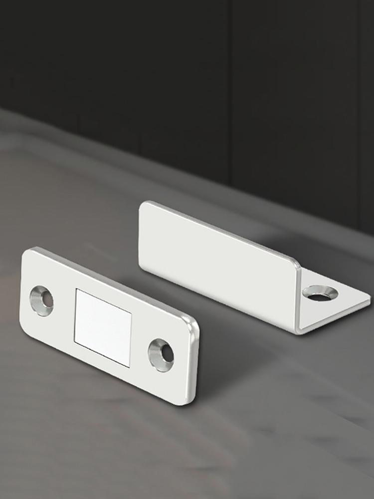 Powerful Magnet Door Stops Strong Door Closer Anti-Rust Cabinet Door Catch Latch Aluminum Easy Installation for Bedroom Wardrobe