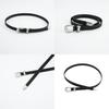 Vintage Women's Belt Casual Simple Alloy Pin Buckle Thin Faux Leather Waist Belt Black In Stock
