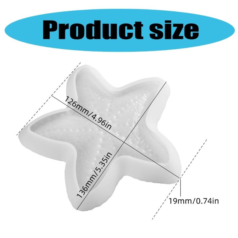 Practical Art Starfish Tray Mold Portable Accesory for Epoxy Resin Jewelry Plate and Candle Holder Home Decoration
