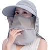 Women Wide Brim Face Mask Sun Hat Detachable Neck Face Flap Ponytail UV Protection Visor Hat Garden Fishing Hiking