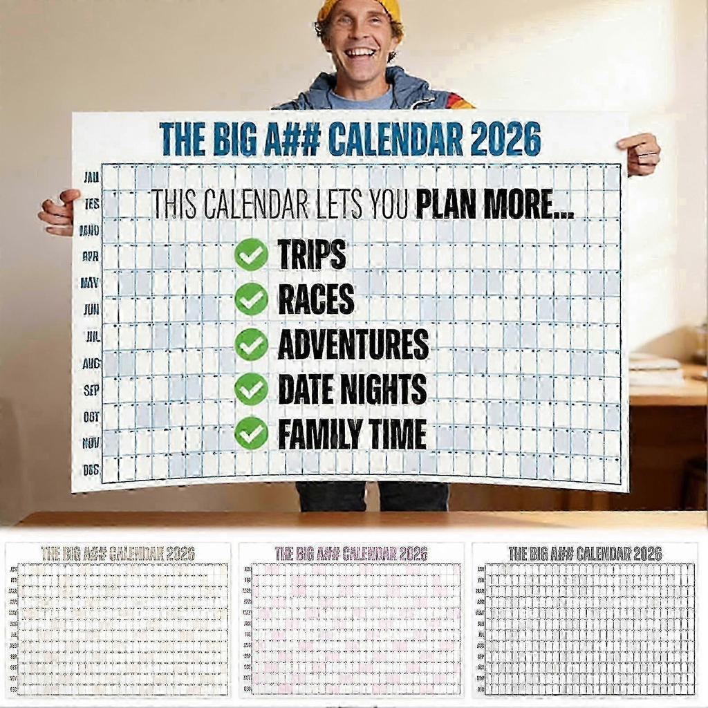 Der Big A## Kalender 2026 - Überformatiger Wandkalender mit Stift & Stickern, 2026 Monatsplaner für Home Office, 33x43 Zoll