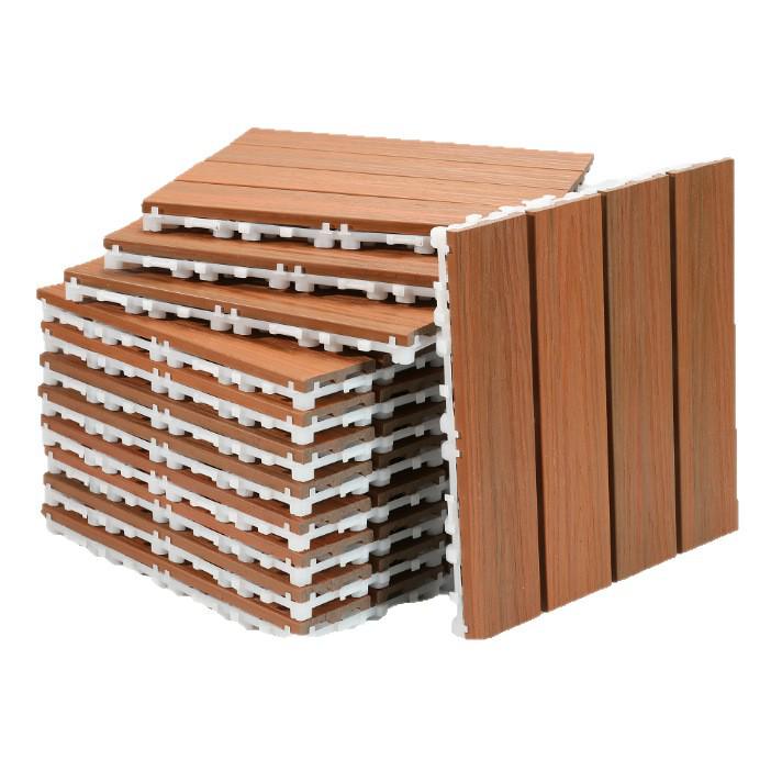 Wasserdichte, wartungsfreie WPC-Terrassendielen für Terrassen, Gärten und Balkone - Selbstverlegend und korrosionsbeständig