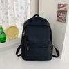 Women Schoolbag Waterproof Large Capacity School Backpack Smooth Zipper Solid Color Teens Girl Casual Daypack Bag Student Supply