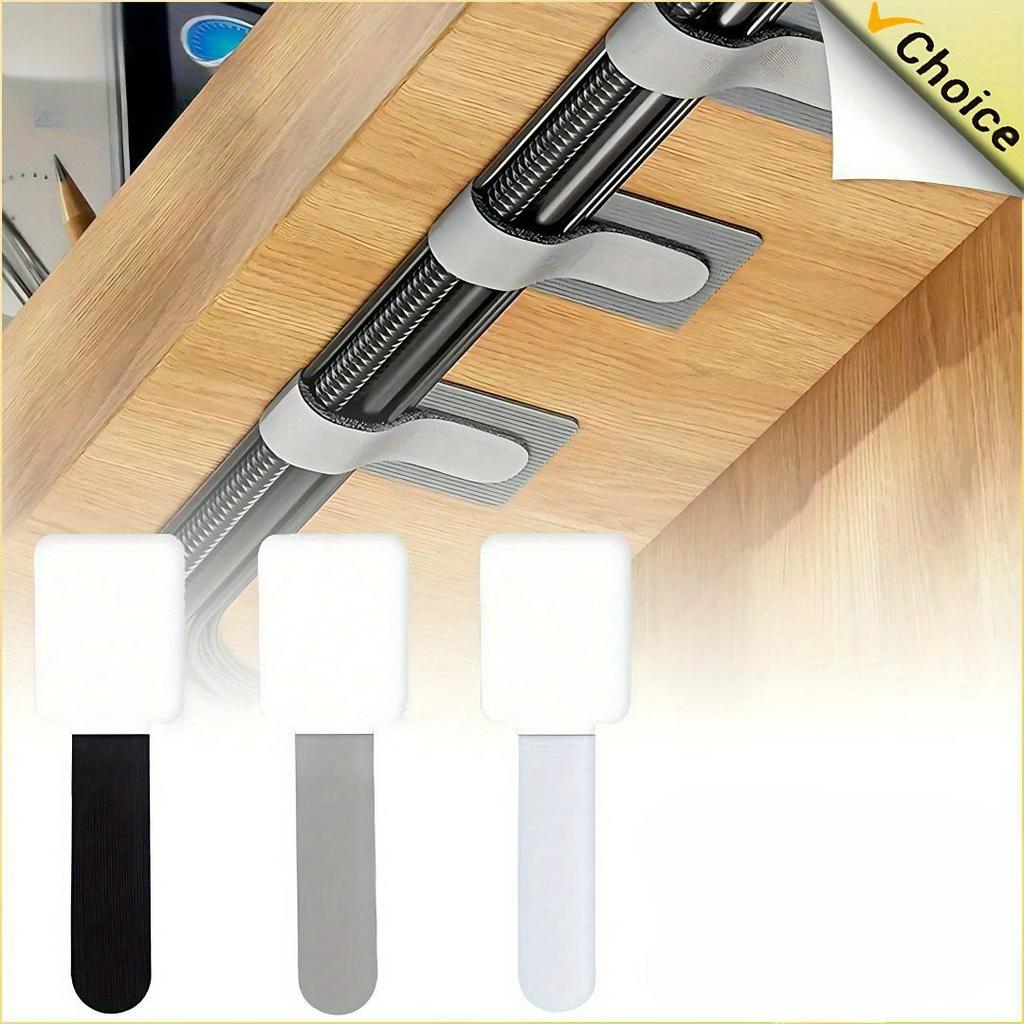10pcs Reusable Cable Ties Fastening Wire Organizer Cord Rope Holder Self Adhesive Adjustable Cord Organizer Straps Desk Management