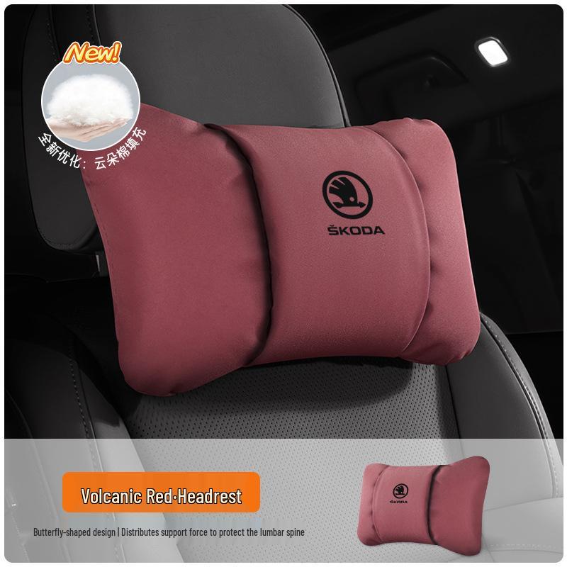 Skoda Headrest Lumbar Support Pillow for Octavia, Superb, Kamiq, Karoq - Neck Protection Cushion