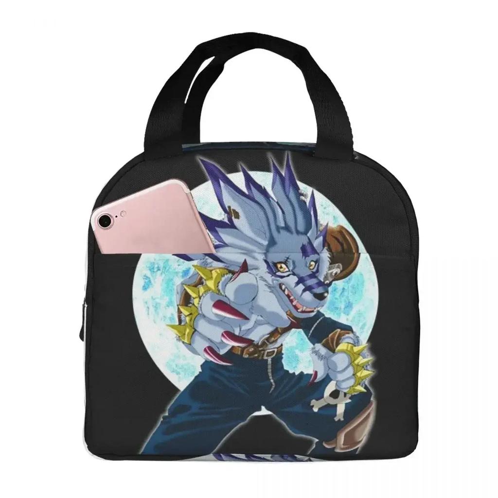 Digimon Weregarurumon Insulated Lunch Bag for Kids School Cooler Thermal Food Box Tote Portable Lunch Boxes Container