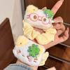 Glücksklee Kätzchen Scrunchie: Niedliches Cartoon-Katzen-Haargummi für Schüler